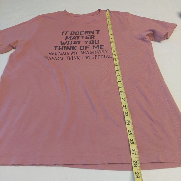 My Imaginary Friend Thinks I'm Special Salmon Short Sleeve Tshirt Humor Size M - Picture 7 of 7